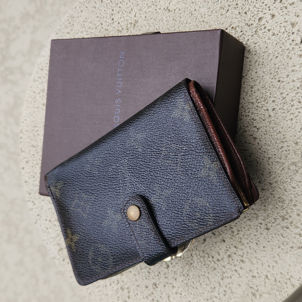 Louis Vuitton Black and Gold Monogram Wallet
